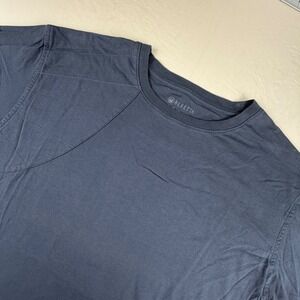 Beretta Shooting T-Shirt Mens XL Blue Solid Cotton‎ Quilted Shoulder Patch